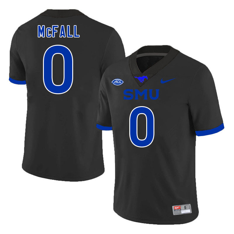 SMU Mustangs #0 Derrick McFall Jersey College Football Uniforms-Black